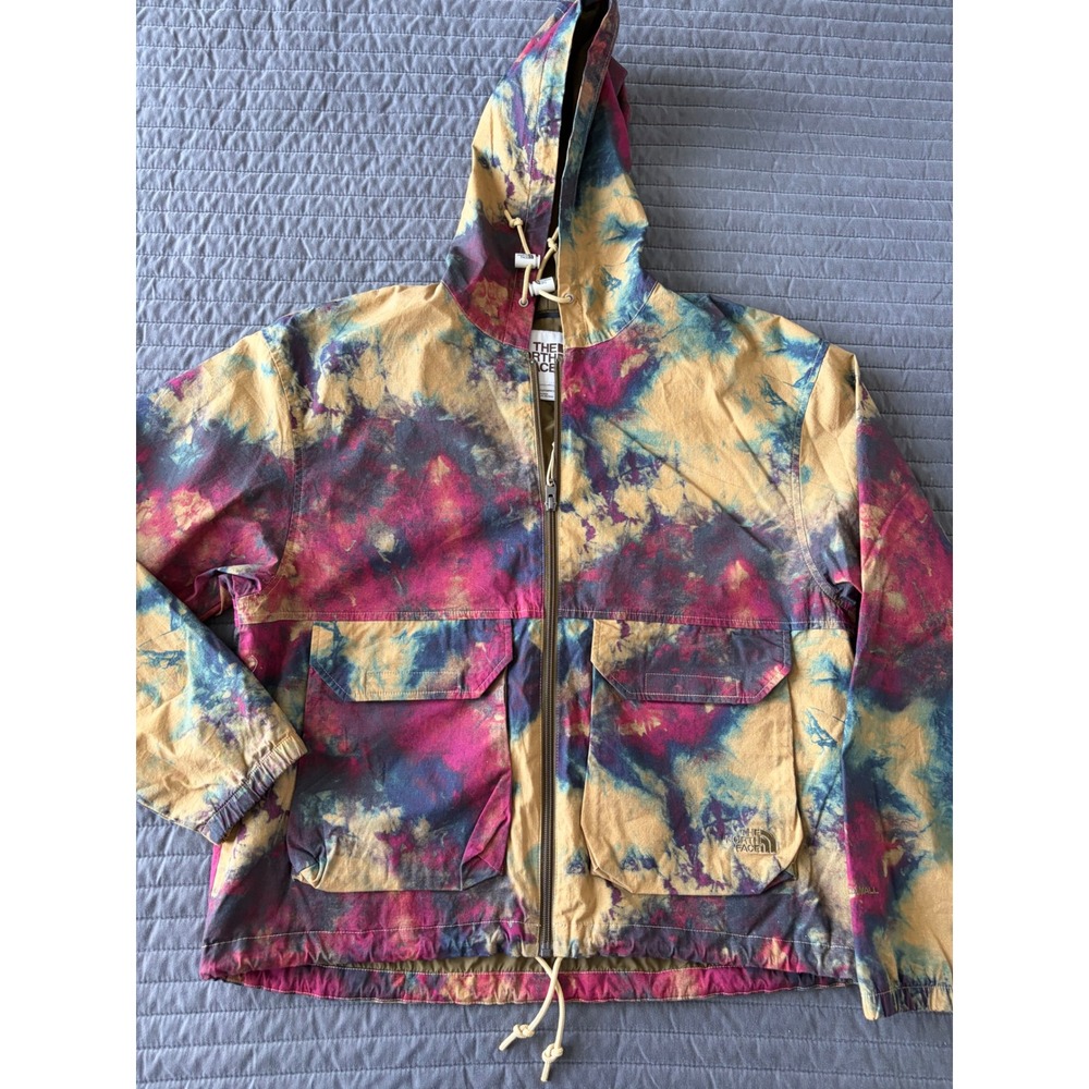 The North Face Womens WindWall Tie Dye Hooded Jacket Multicolor Medium Full Zip - Picture 2 of 9